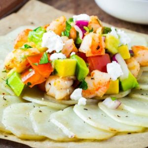 CARPACCIO D’AVOCAT ET CREVETTES